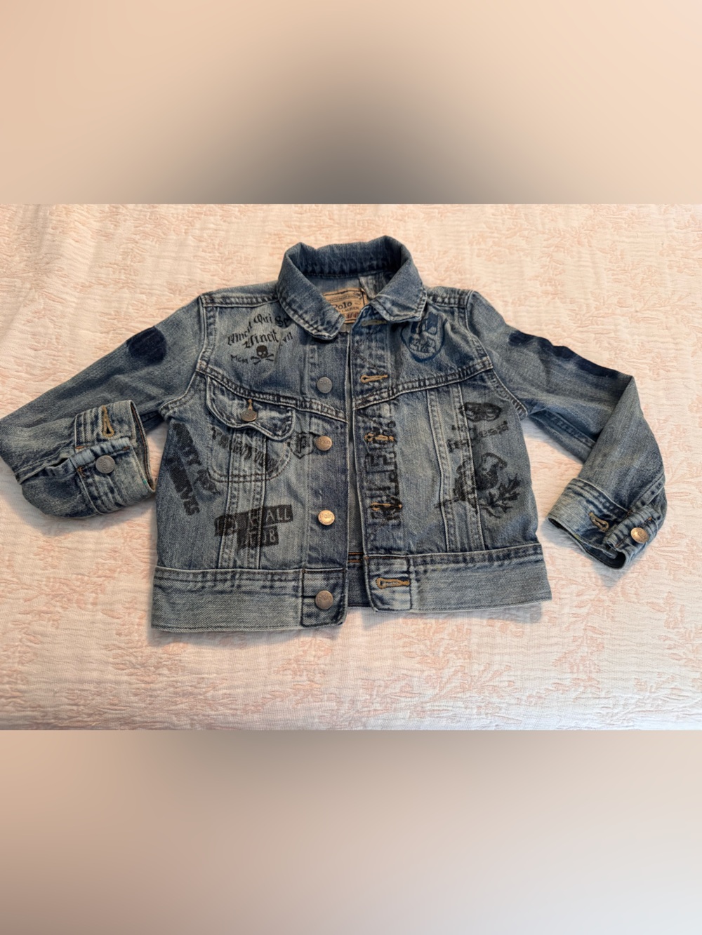 Polo by Ralph Lauren Blue Denim  Varsity Style Jacket